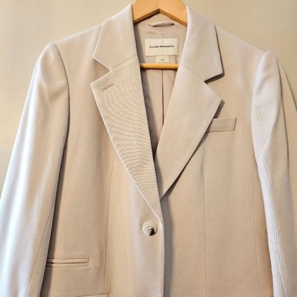 Club Monaco Sculpted Wool Blended Contemporary Casual Tailored Blazer Size Small - Picture 3 of 12